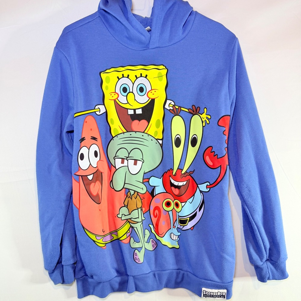 Nickelodeon SpongeBob SquarePants Boys Blue Graphic Pullover Hoodie XL